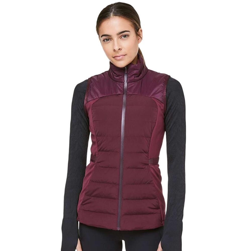 Lululemon Down for It All Vest Size 8 Adobe Red Layer Ski Outdoor Run Gym